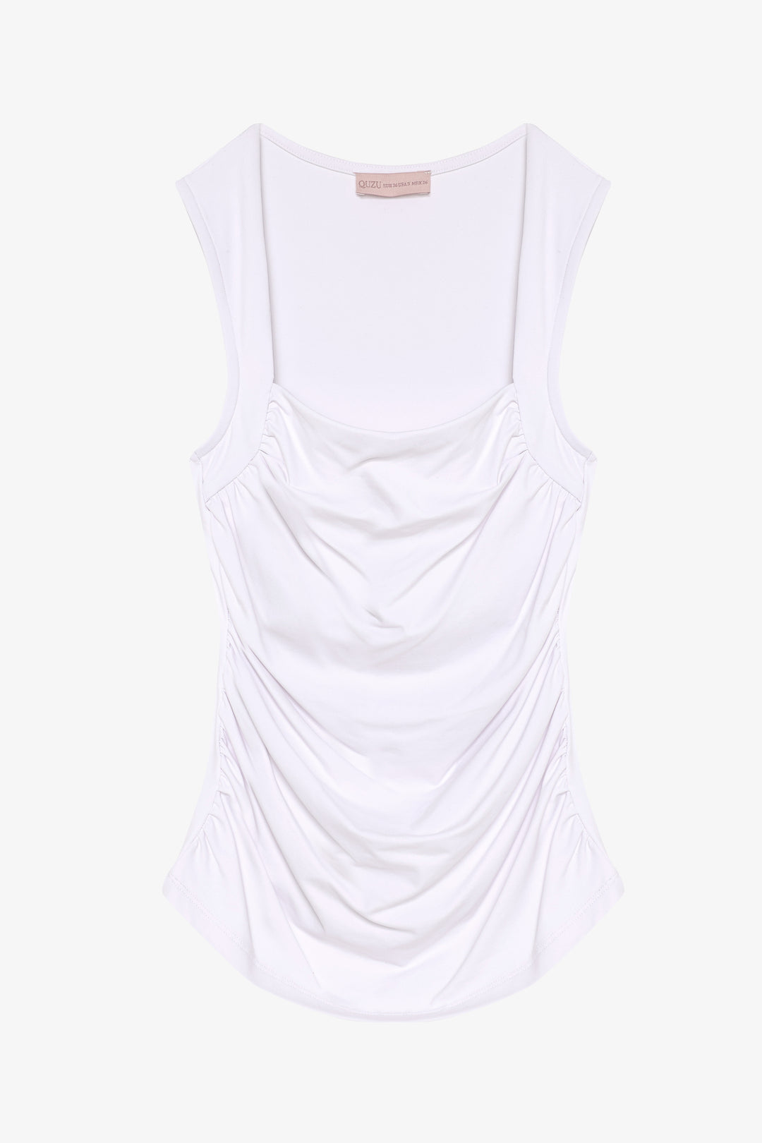 Büzgülü Kolsuz Bluz Ekru