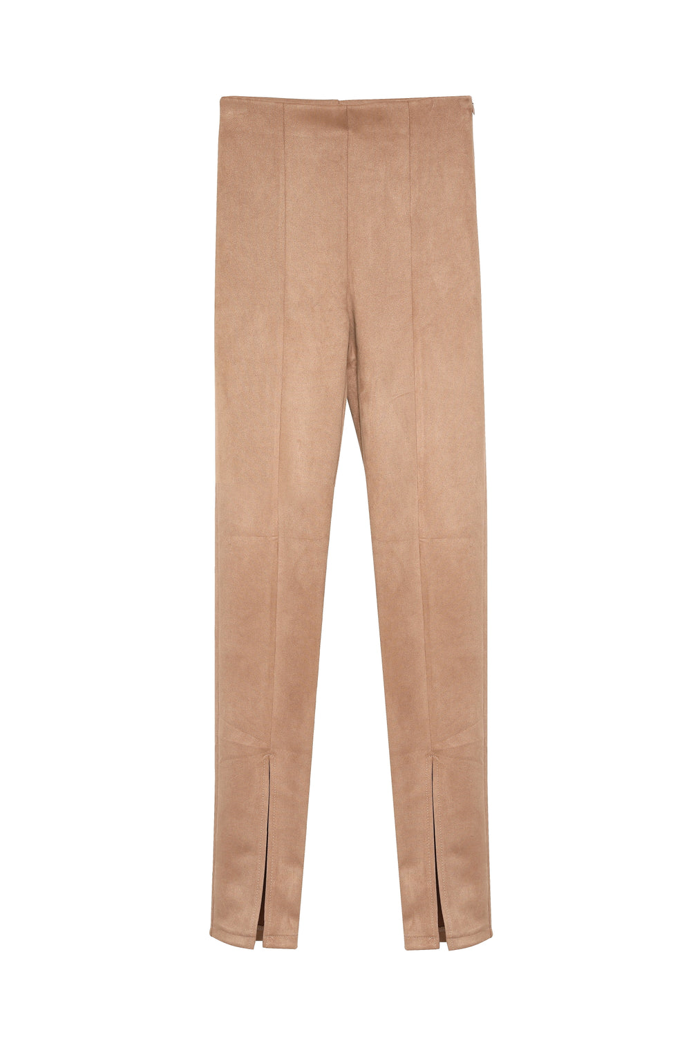 Slit Suede Trousers Beige