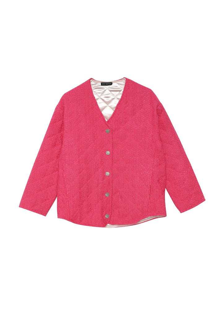 Quilted Kaftan Short Jacket Candy Pink