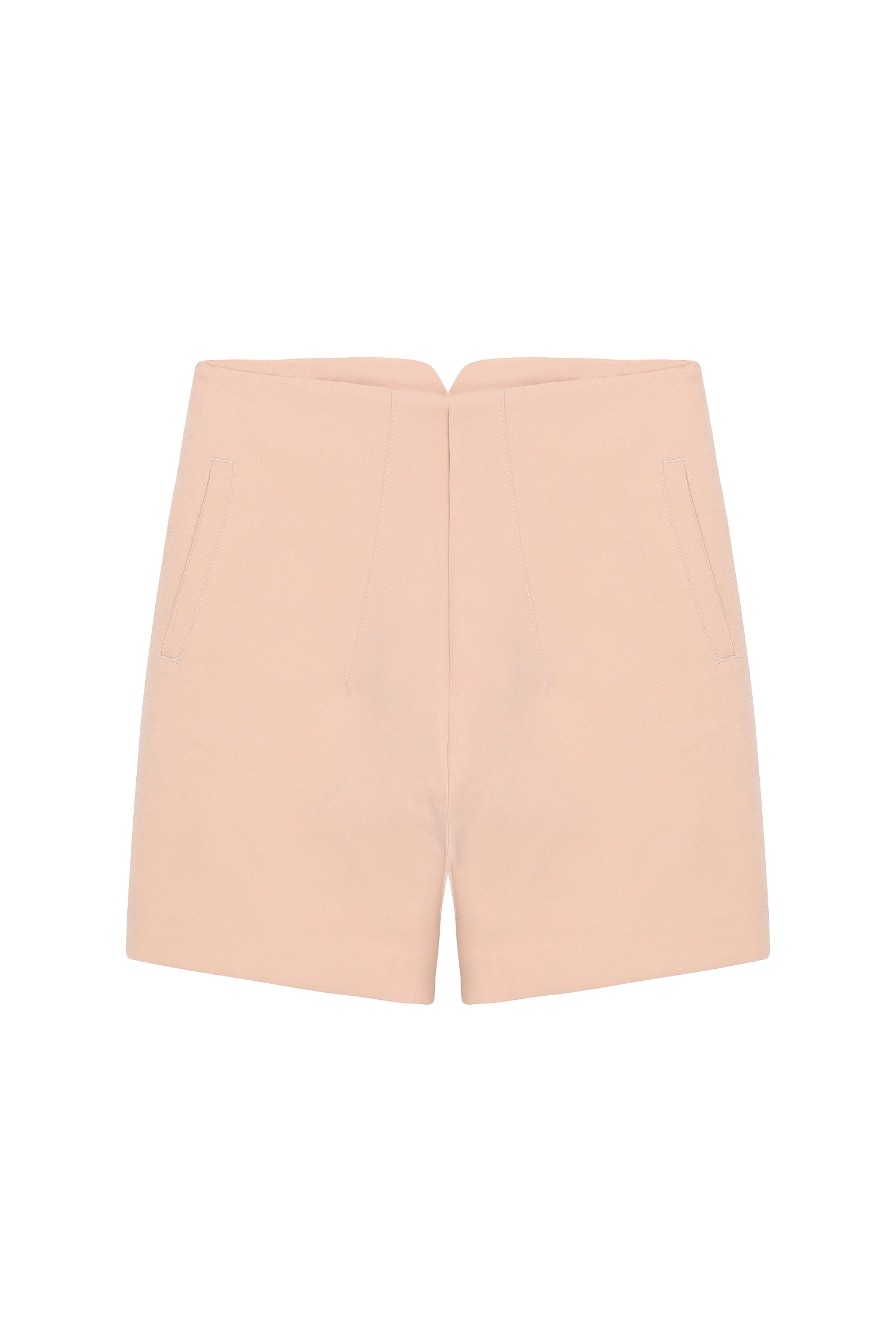 Dart Detailed Mini Shorts Beige