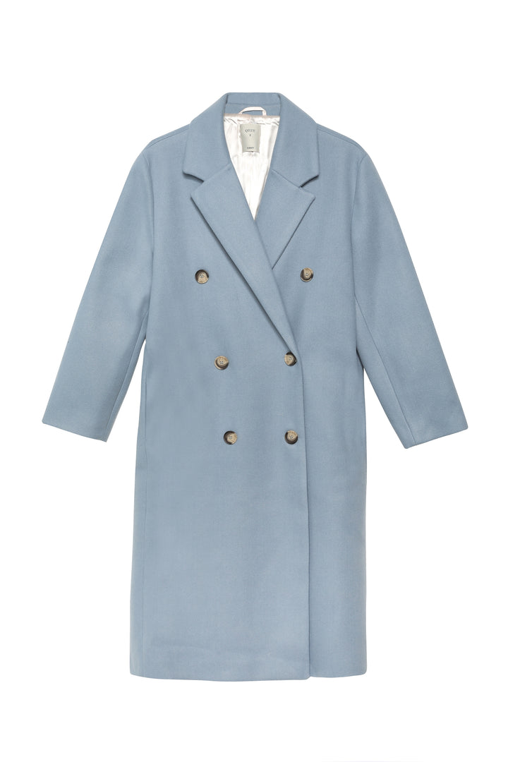 Buttoned Long Coat Blue