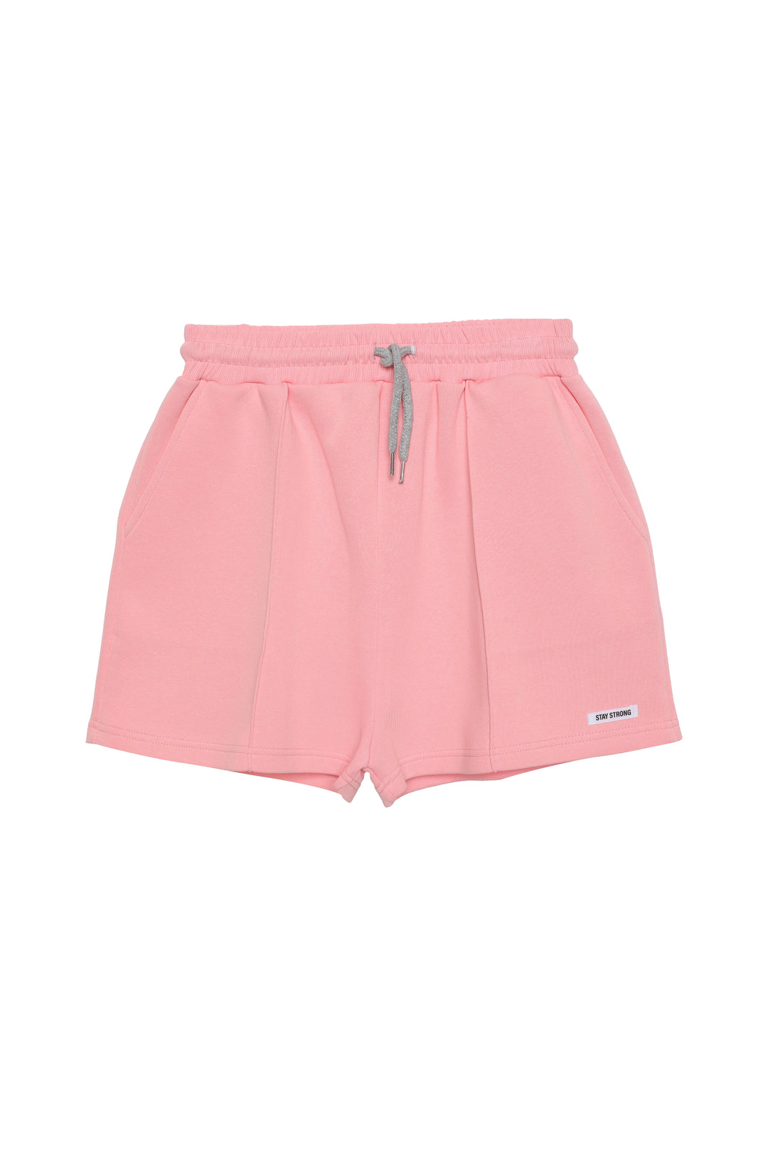 Beli Lastikli Cepli Mini Şort Pembe