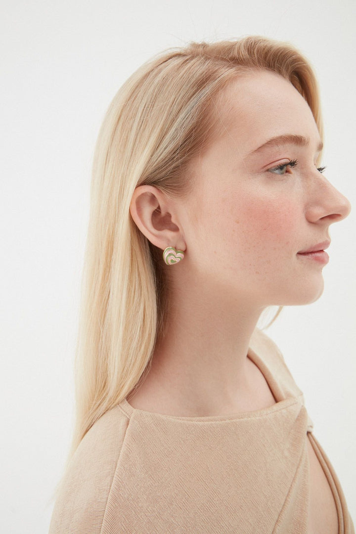 Colorful Heart Earrings Pink
