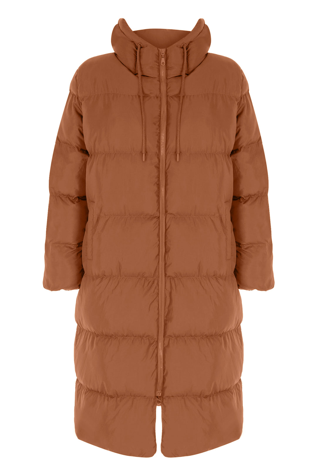 Hooded Long Inflatable Coat Camel