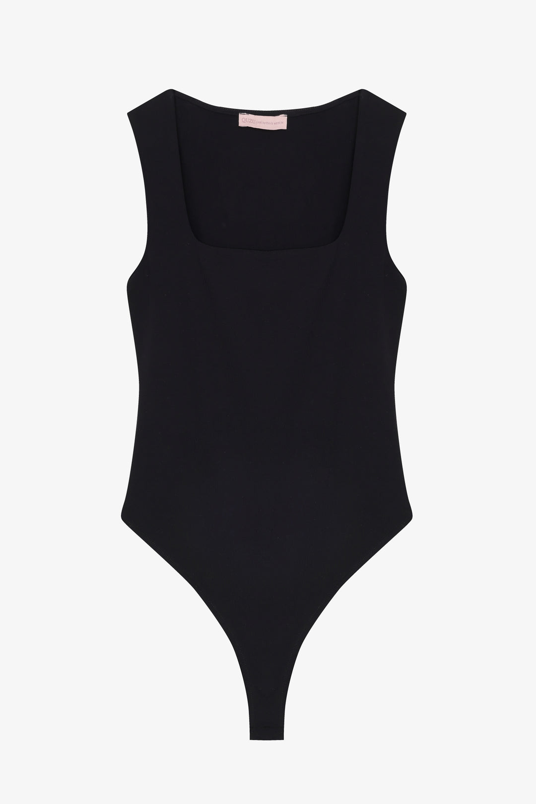Kare Yaka Basic Bodysuit Siyah