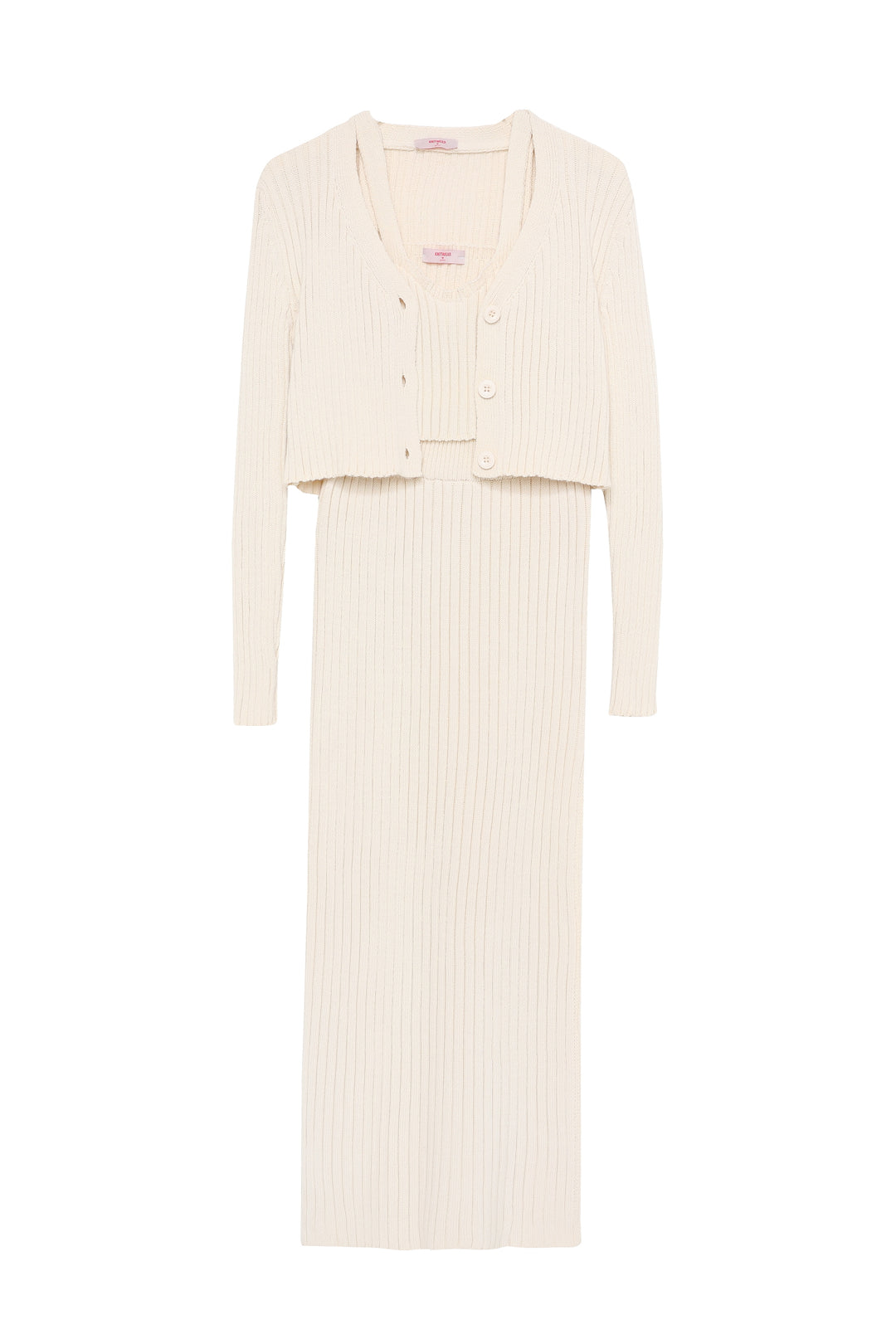 Üçlü Triko Takım Krem