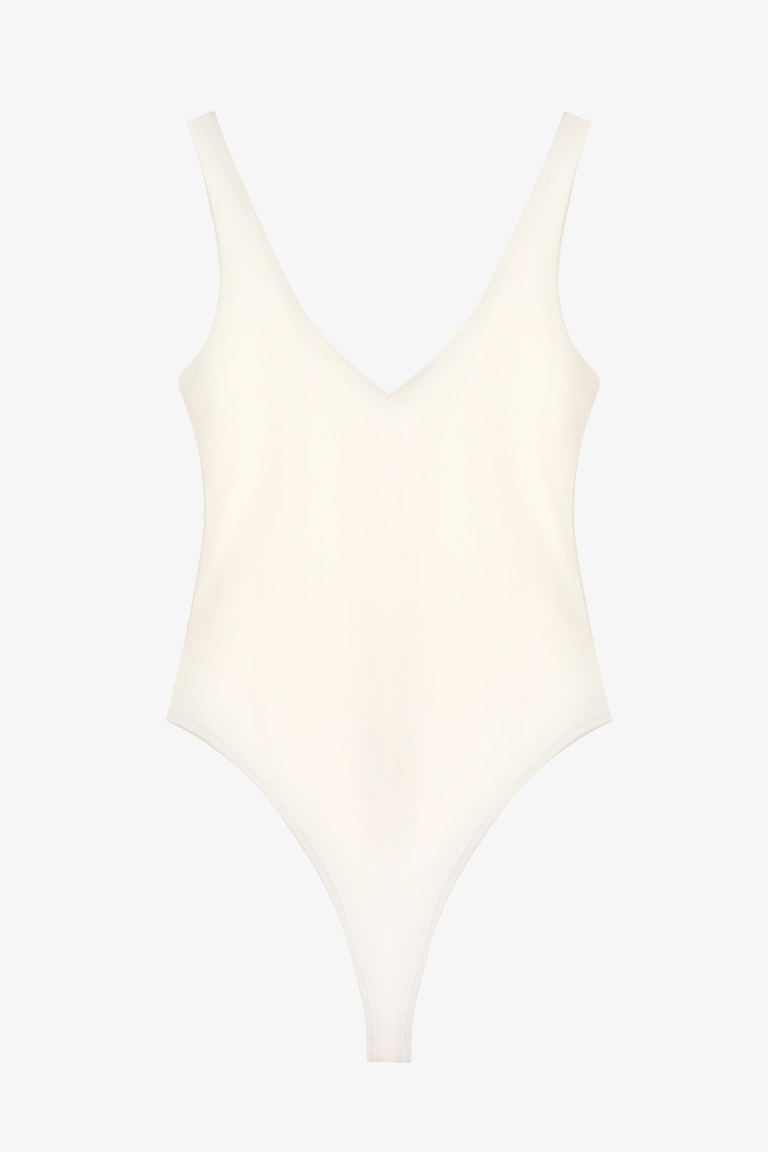 V Yaka Basic Bodysuit Ekru
