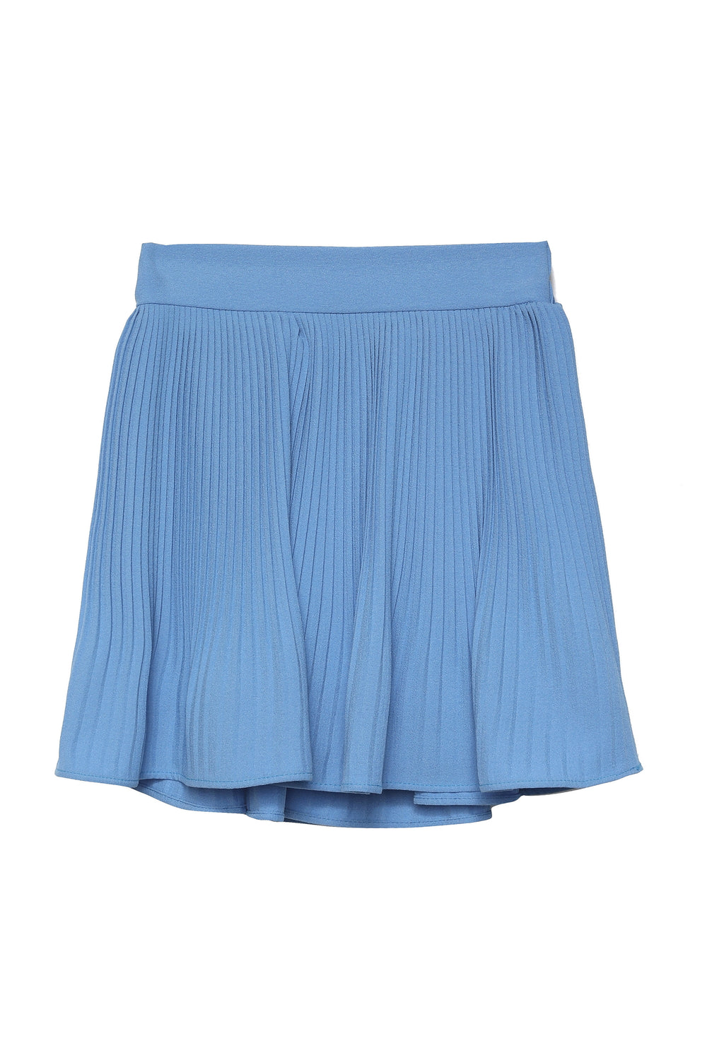 Pleated Mini Skirt With Shorts In Blue