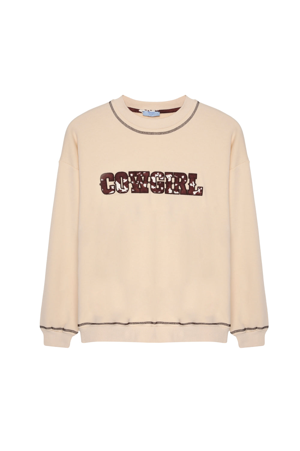 Kovboy Desenli Sweatshirt Bej