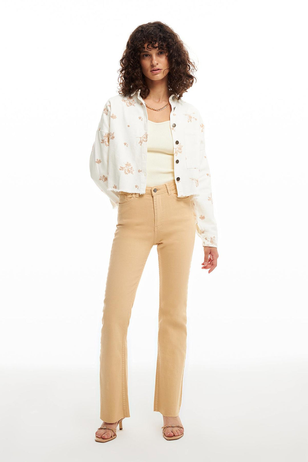 Nakış Detaylı Ceket Ekru