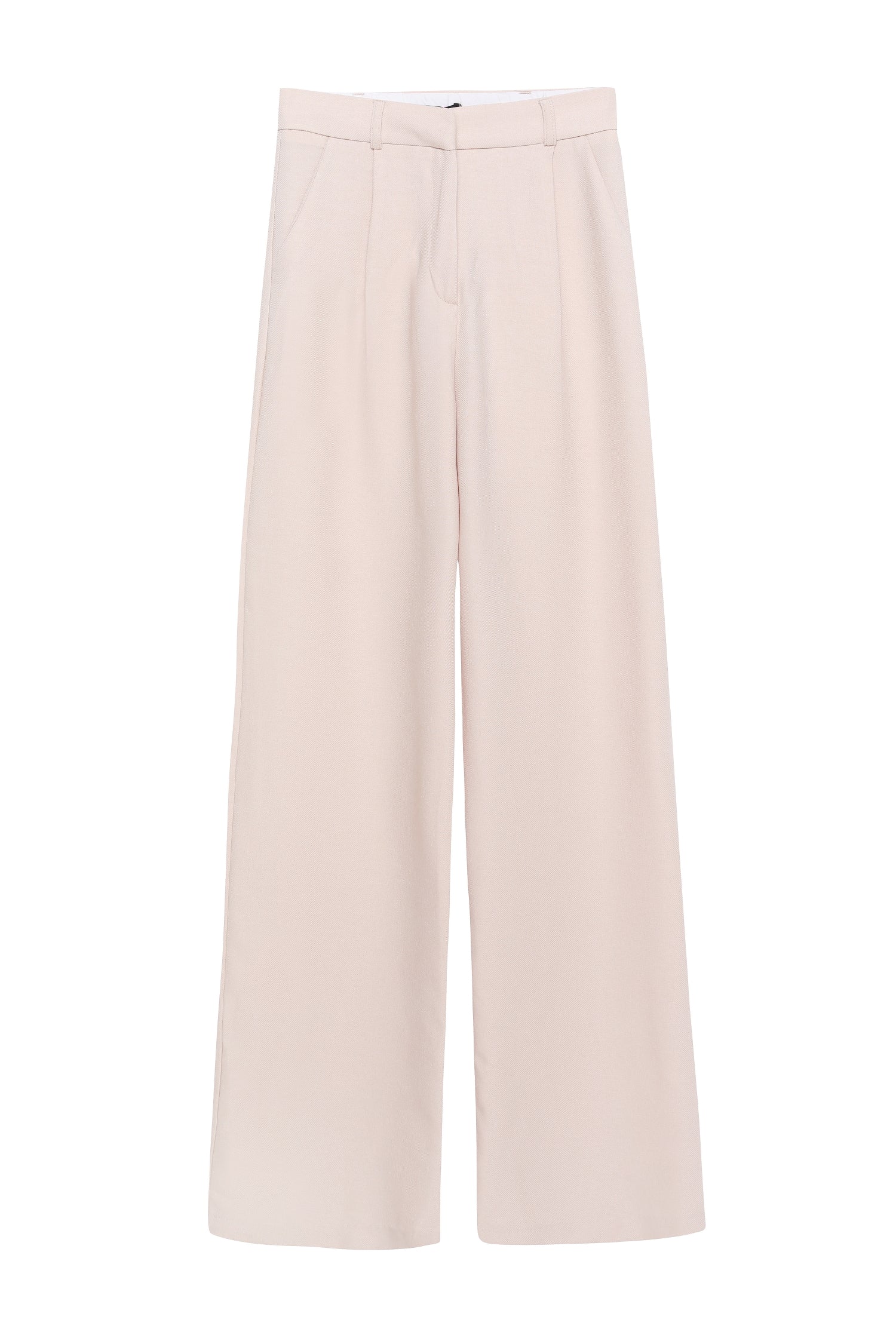 High Waist Wide Leg Fabric Trousers Stone