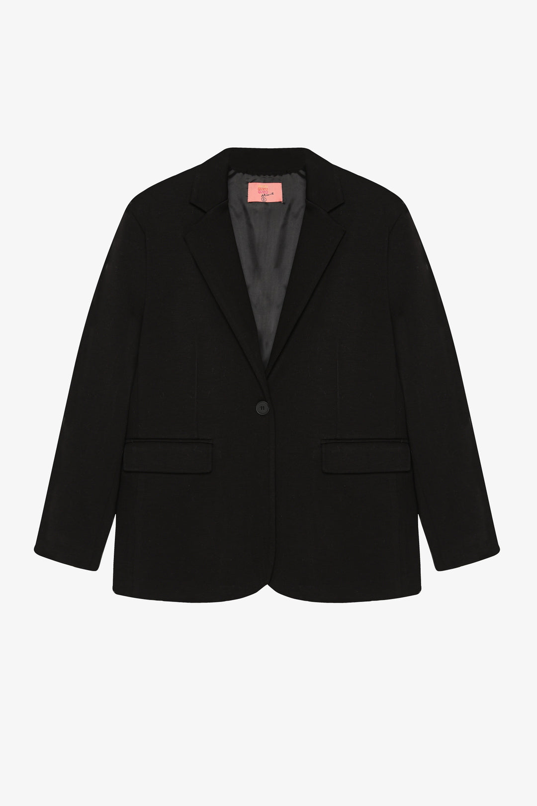 Tek Düğmeli Yumuşak Dokulu Oversize Blazer Ceket Siyah