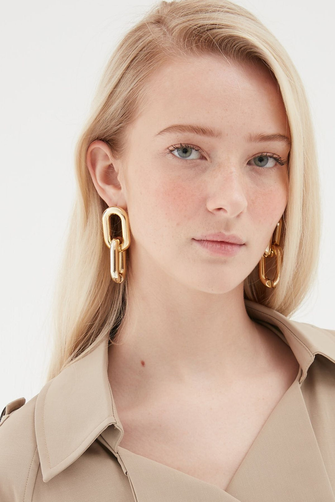 Rectangle Thick Earrings Gold