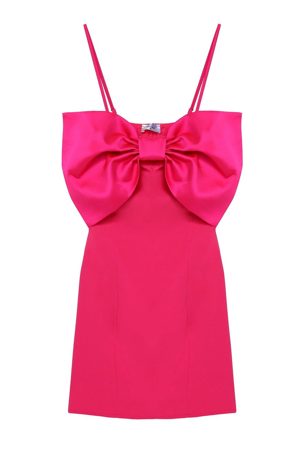 Ribbon Detailed Strappy Mini Dress Fuchsia