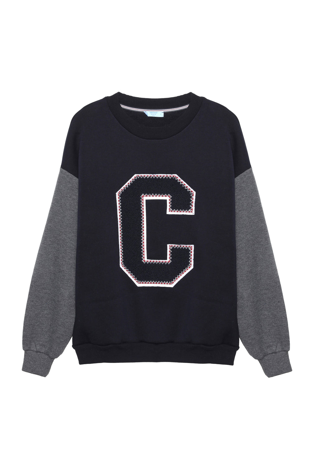 Keçe Baskı Detaylı Sweatshirt Lacivert