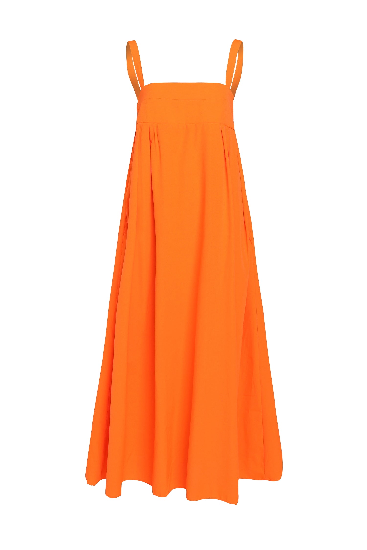 Strap Long Dress Neon Orange