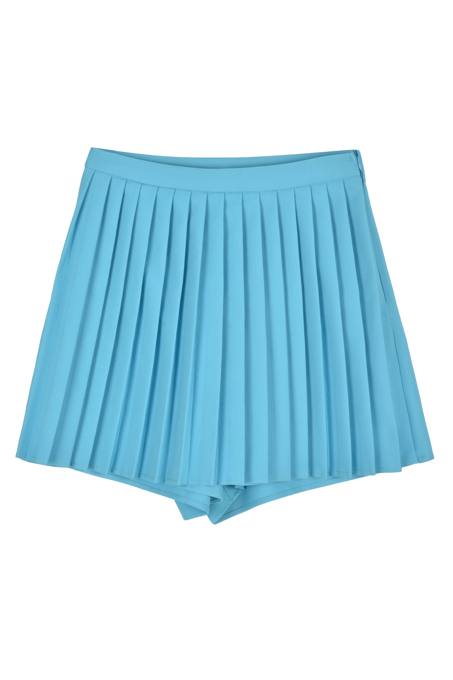 Pleated Short Skirt Blue