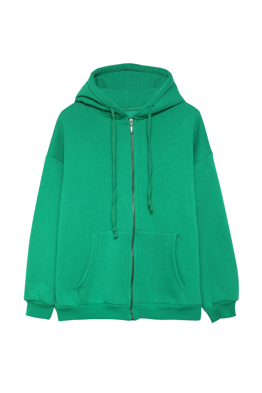 Zipper Hoodie Sweatshirt Dark Green