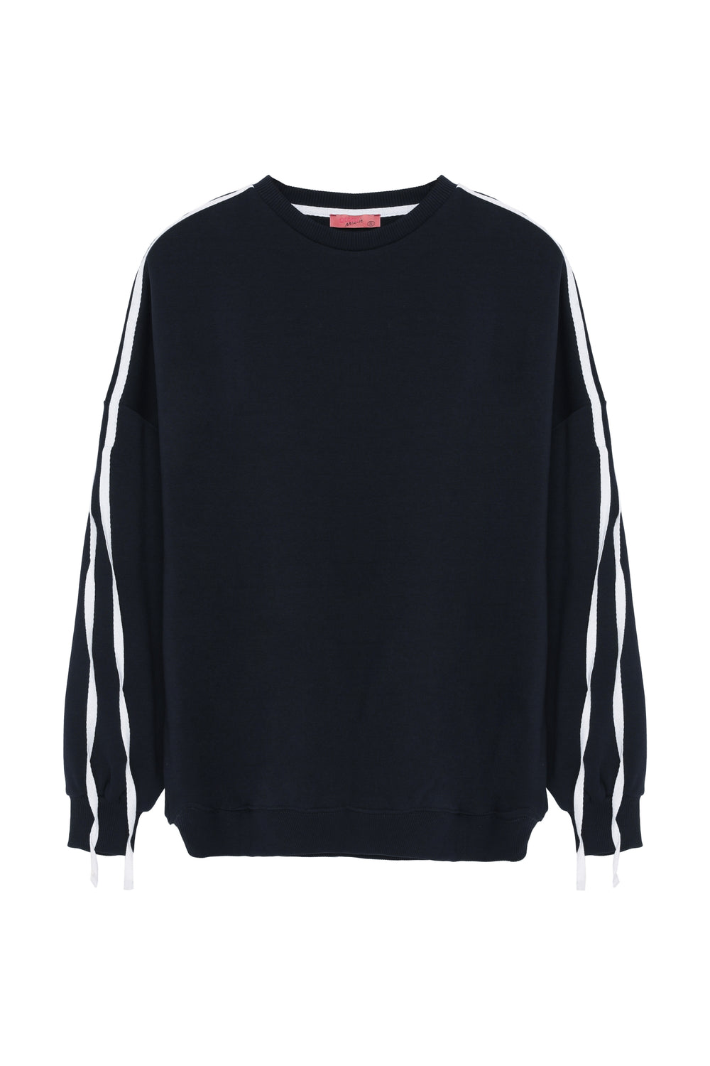 Kolları Şerit Detaylı Sweatshirt Lacivert