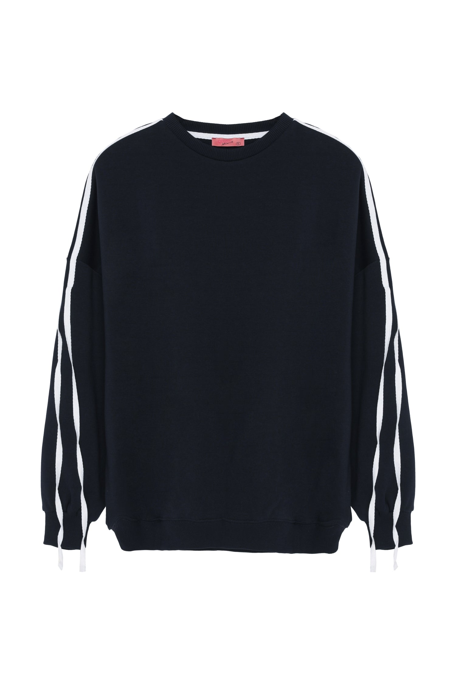 Kolları Şerit Detaylı Sweatshirt Lacivert