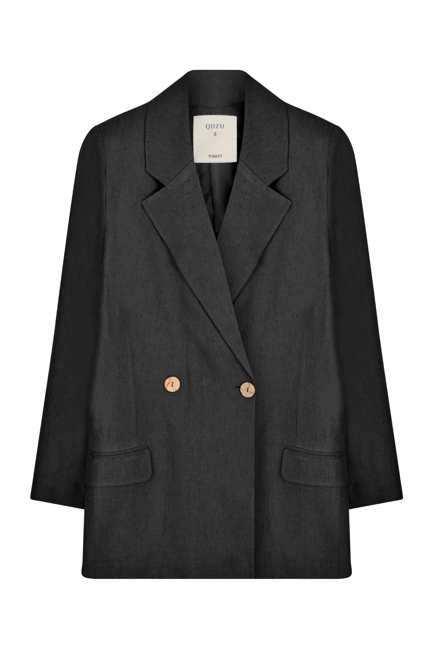 Linen Blazer Jacket Black