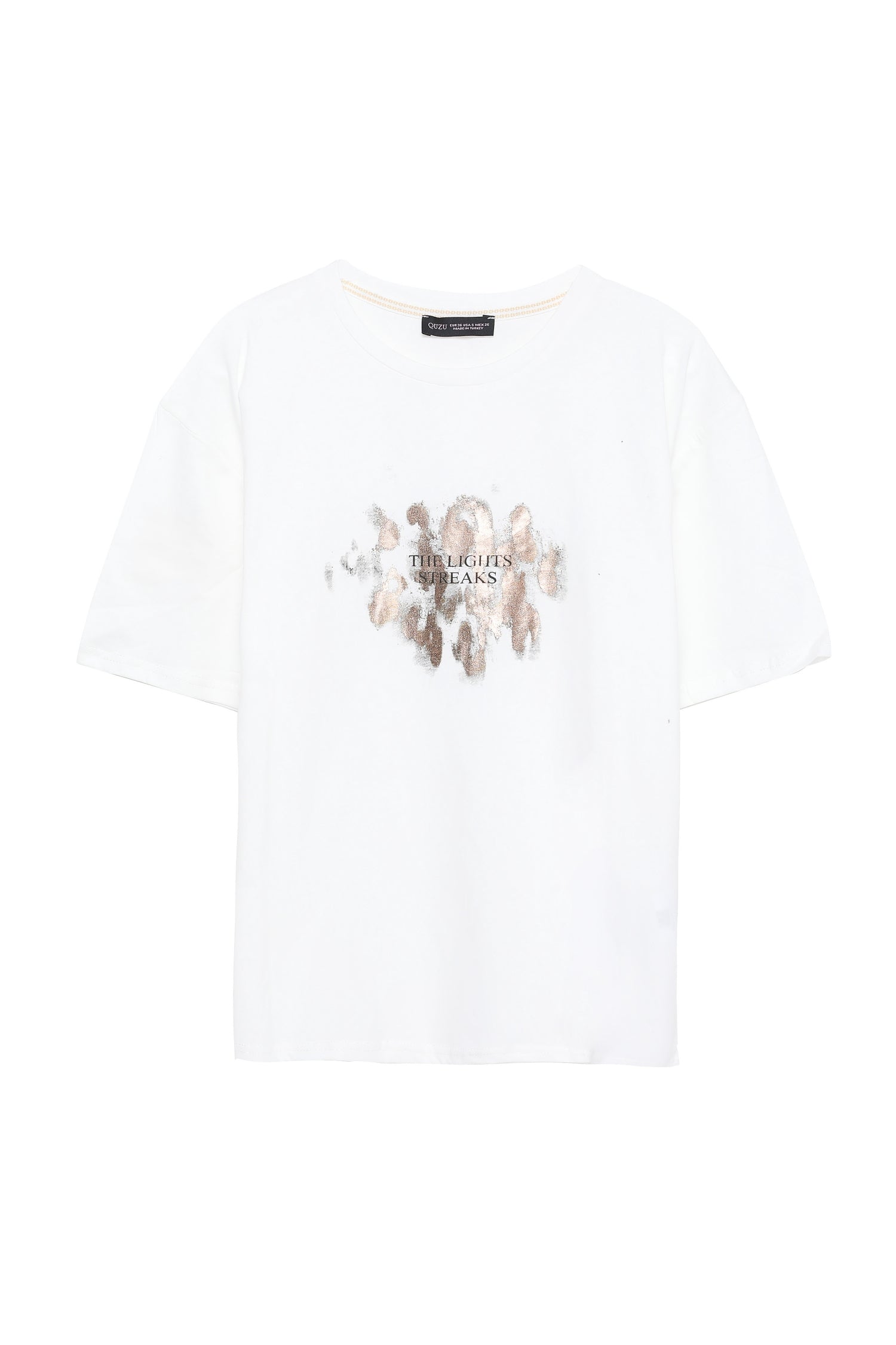 Crew Neck Printed T-Shirt Ecru