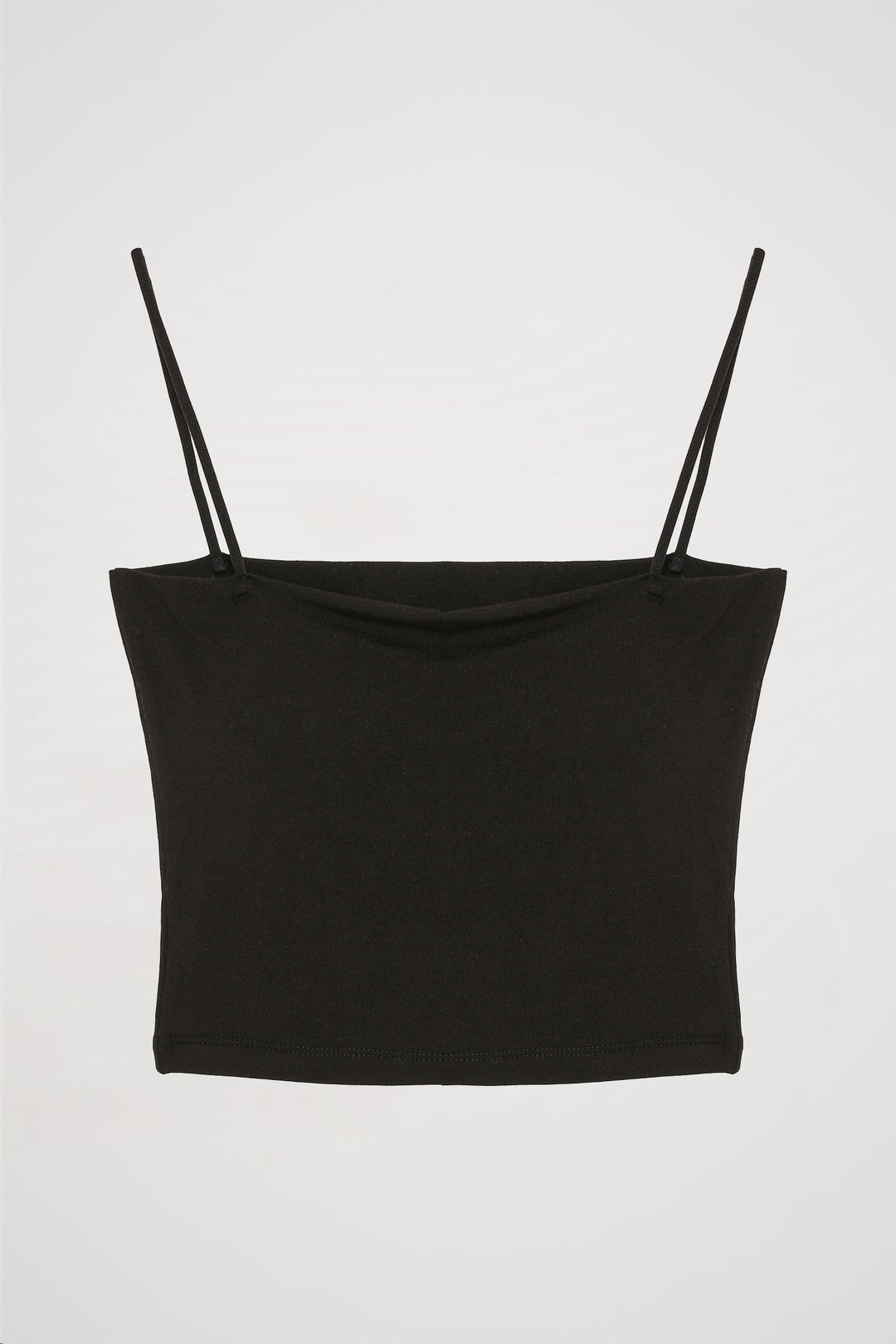 Askılı Crop Basic Atlet Siyah