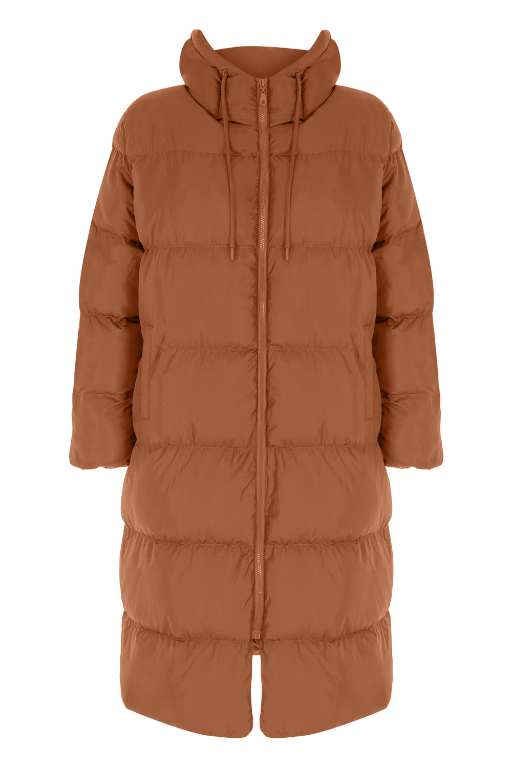Hooded Long Inflatable Coat Camel