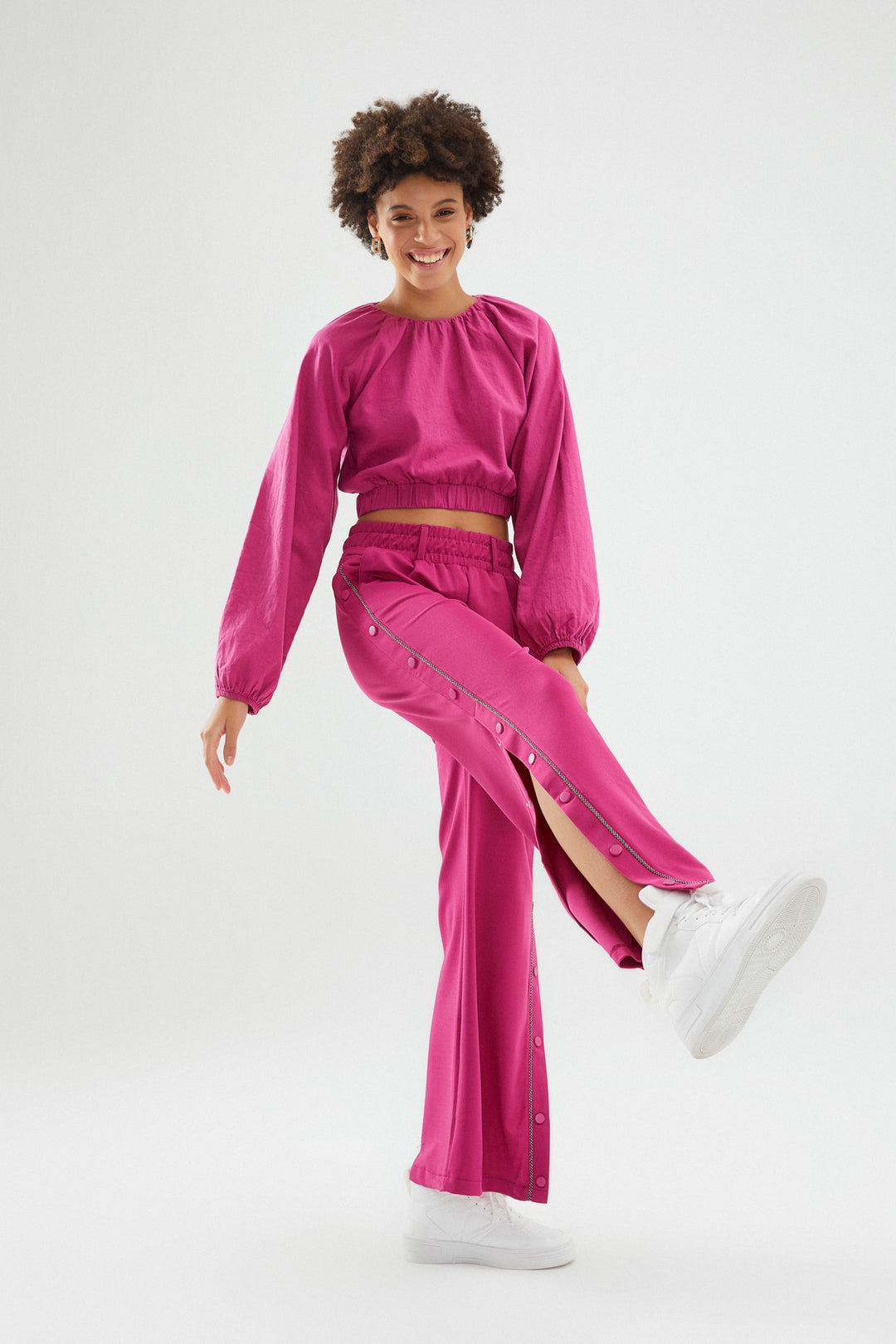 Side Snaps Trousers Orchid