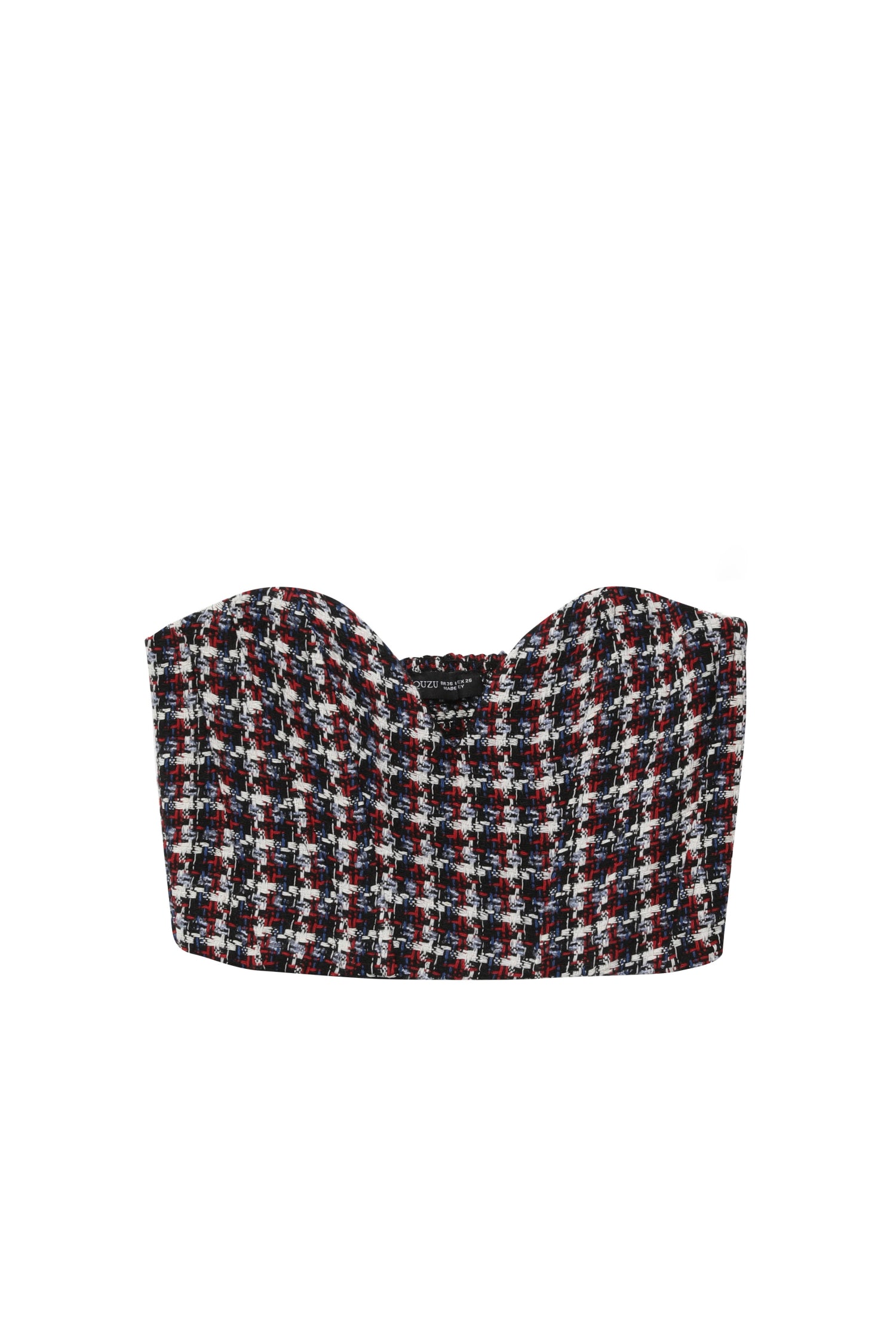 Tweed Strapless Bustier Black