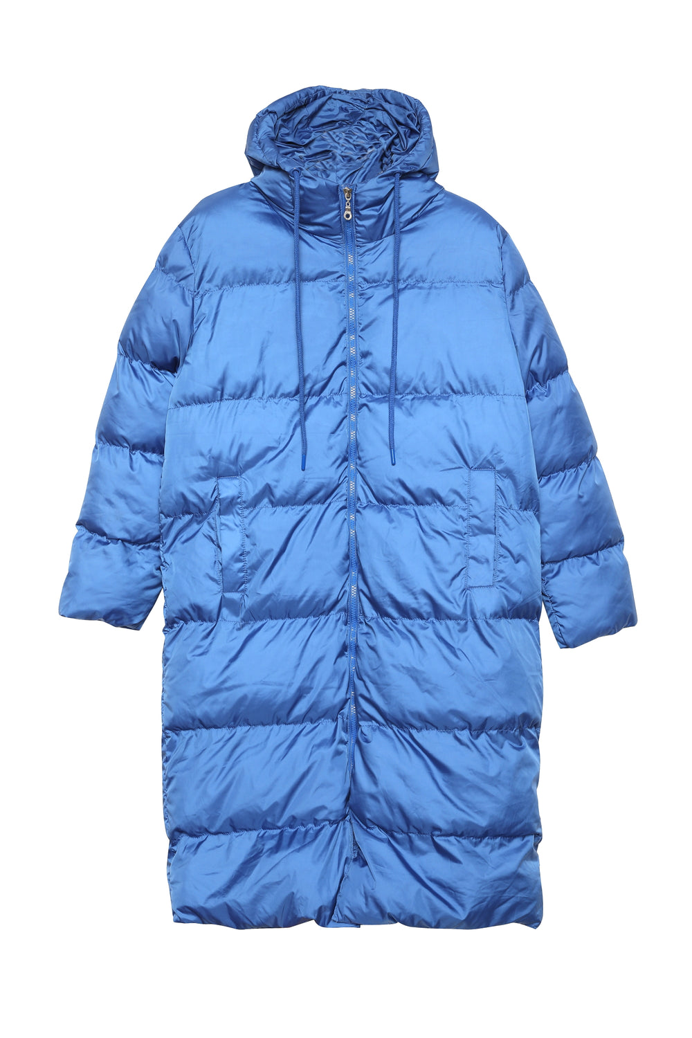 Hooded Long Inflatable Coat Indigo