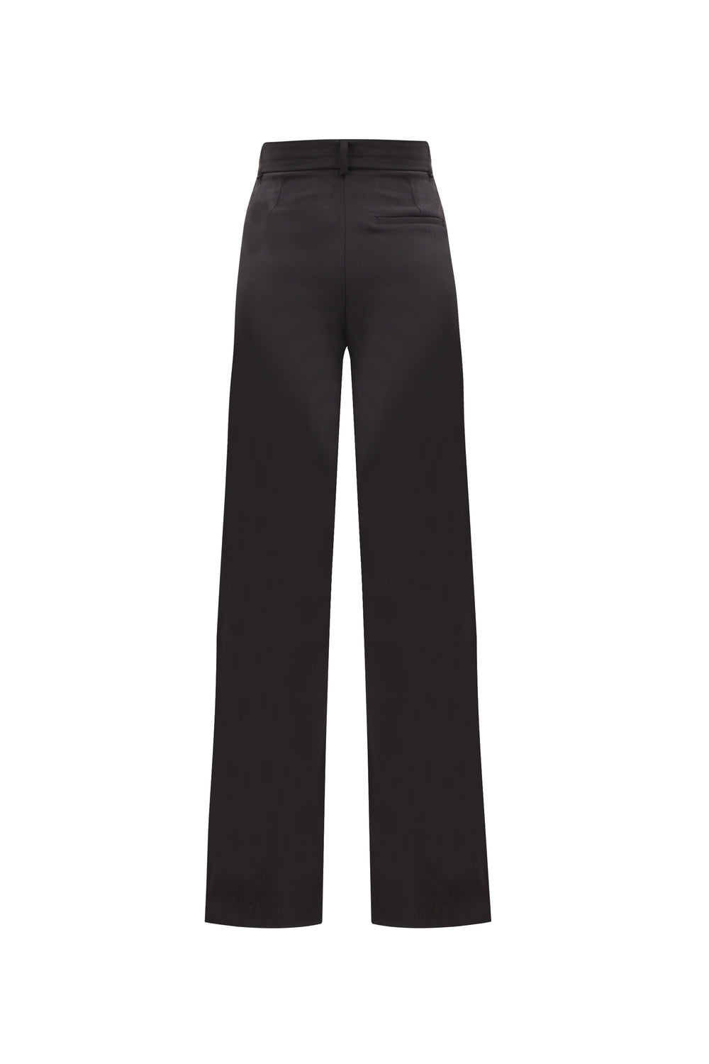 Wide Leg Fabric Trousers Black