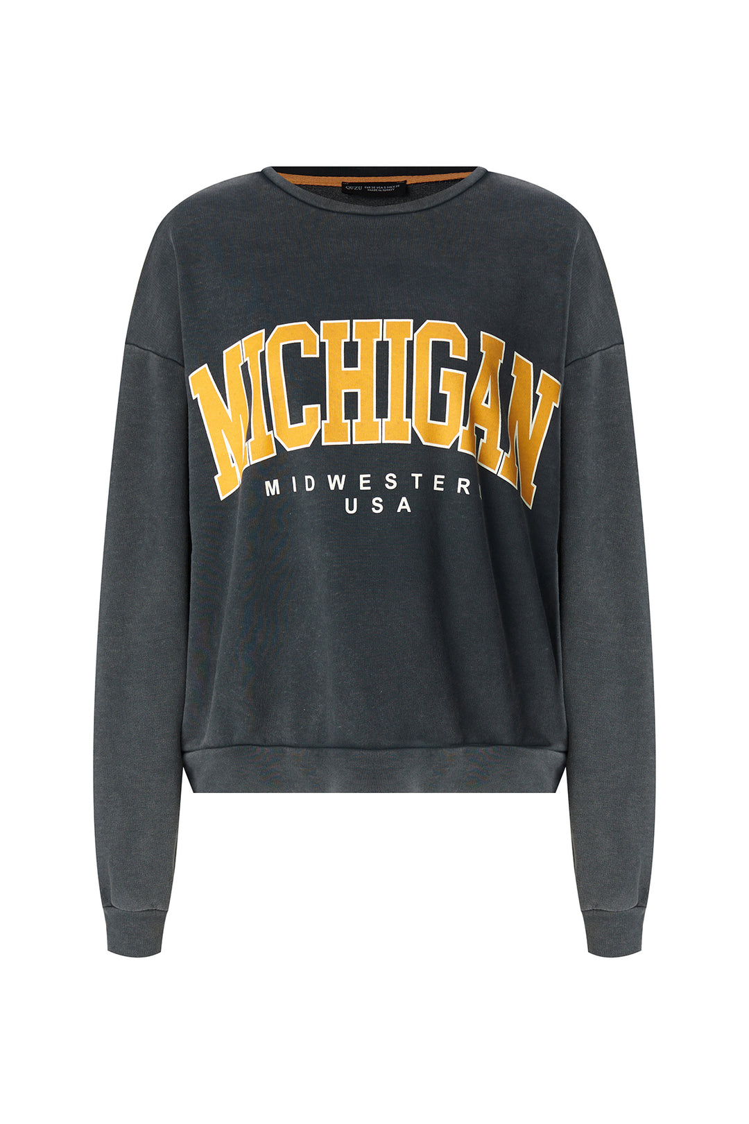 Yazı Baskılı Overisize Sweatshirt Antrasit