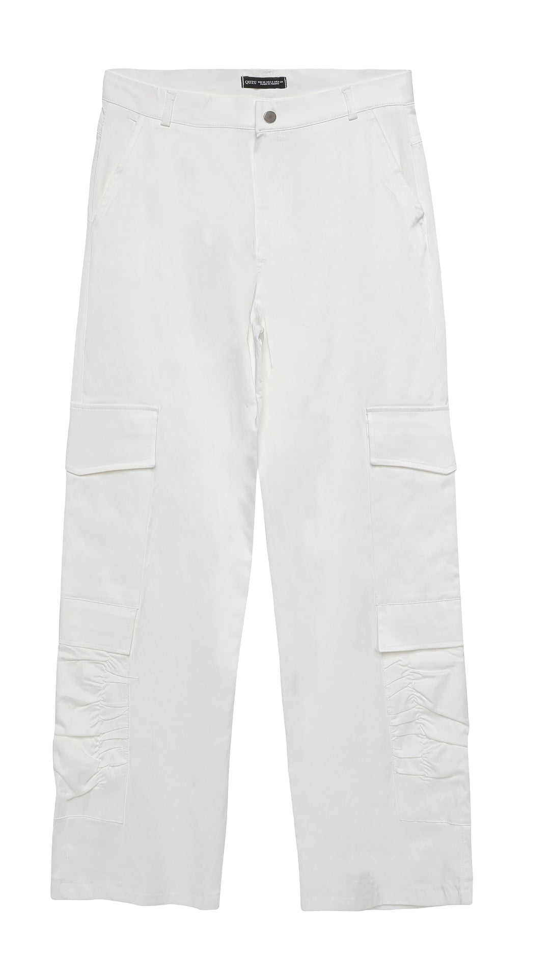 Shirred Pocket Cargo Pants Ecru