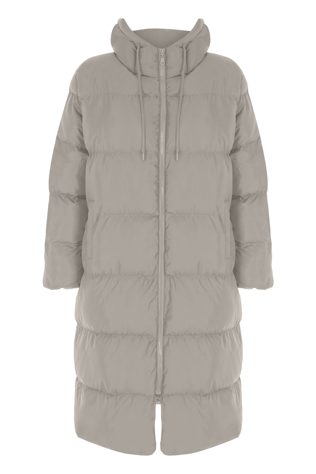 Hooded Long Inflatable Coat Stone