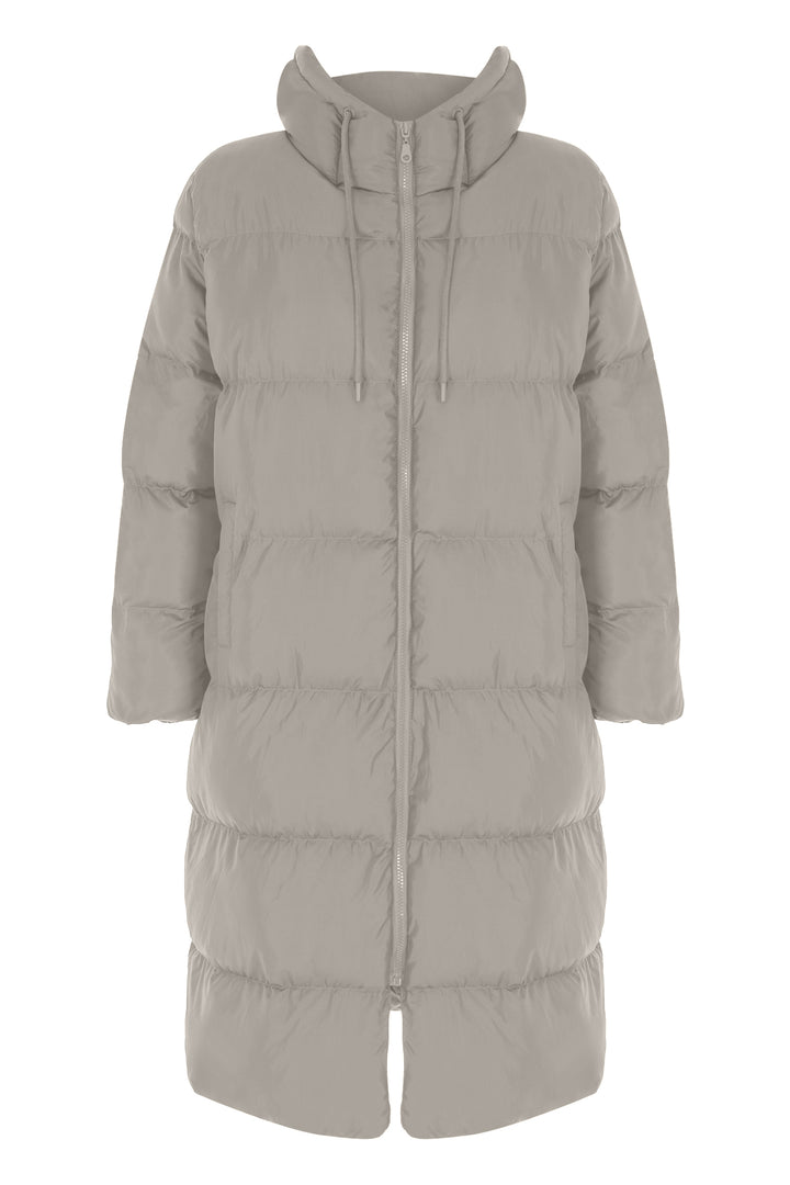 Hooded Long Inflatable Coat Stone