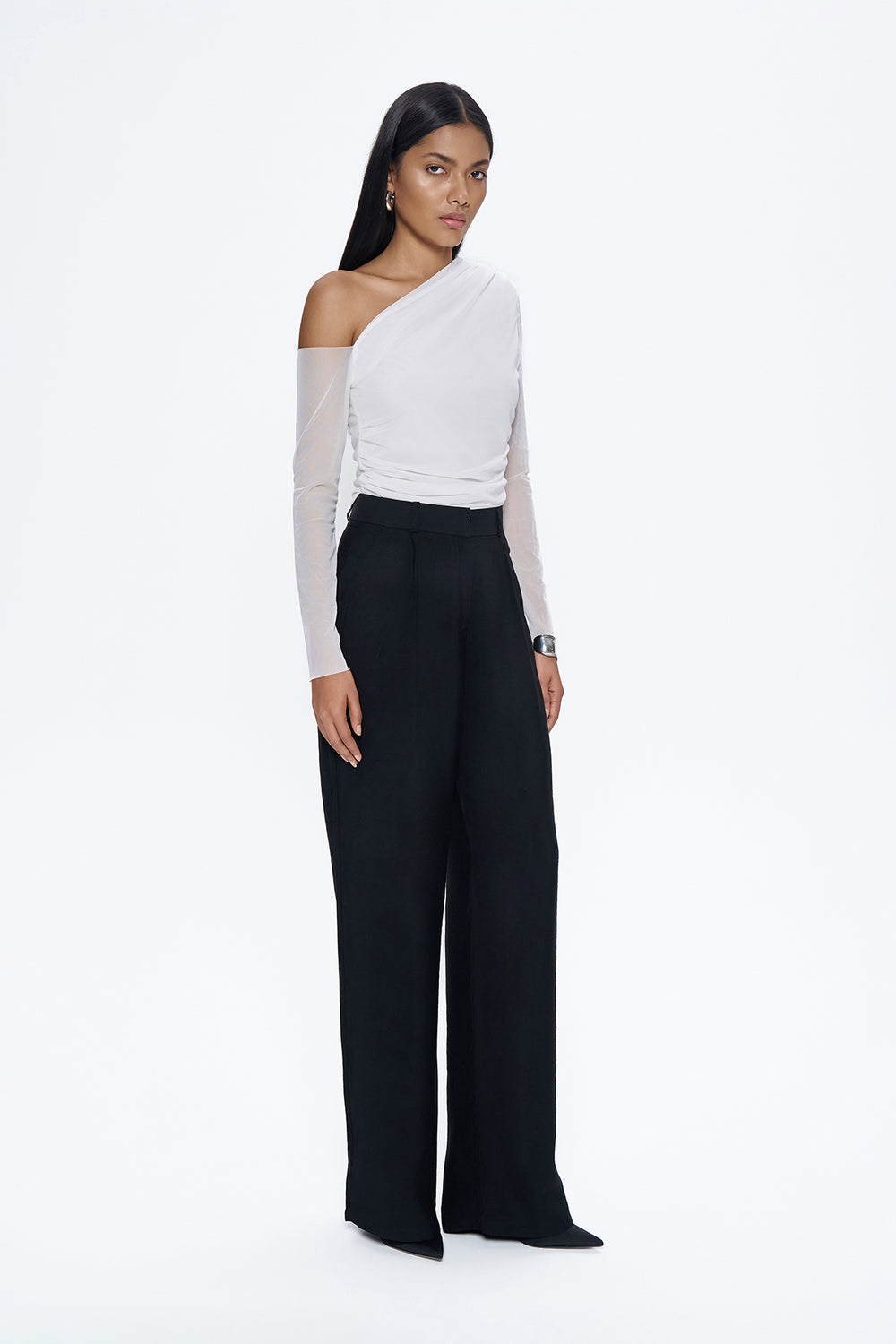 Yüksel Waist Wide Leg Trousers Black