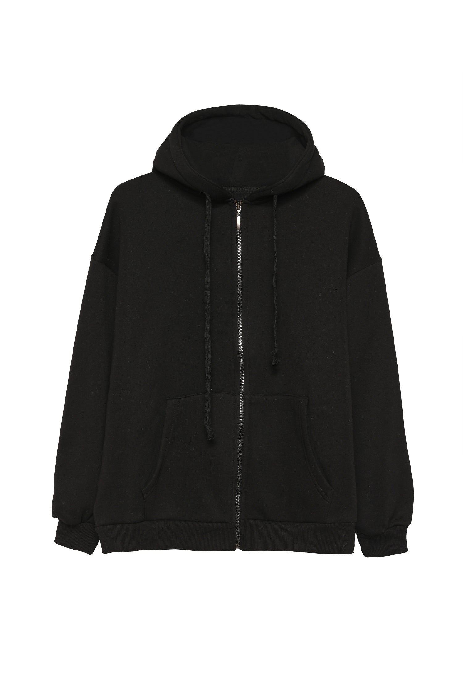 Zipper Hoodie Sweatshirt Black