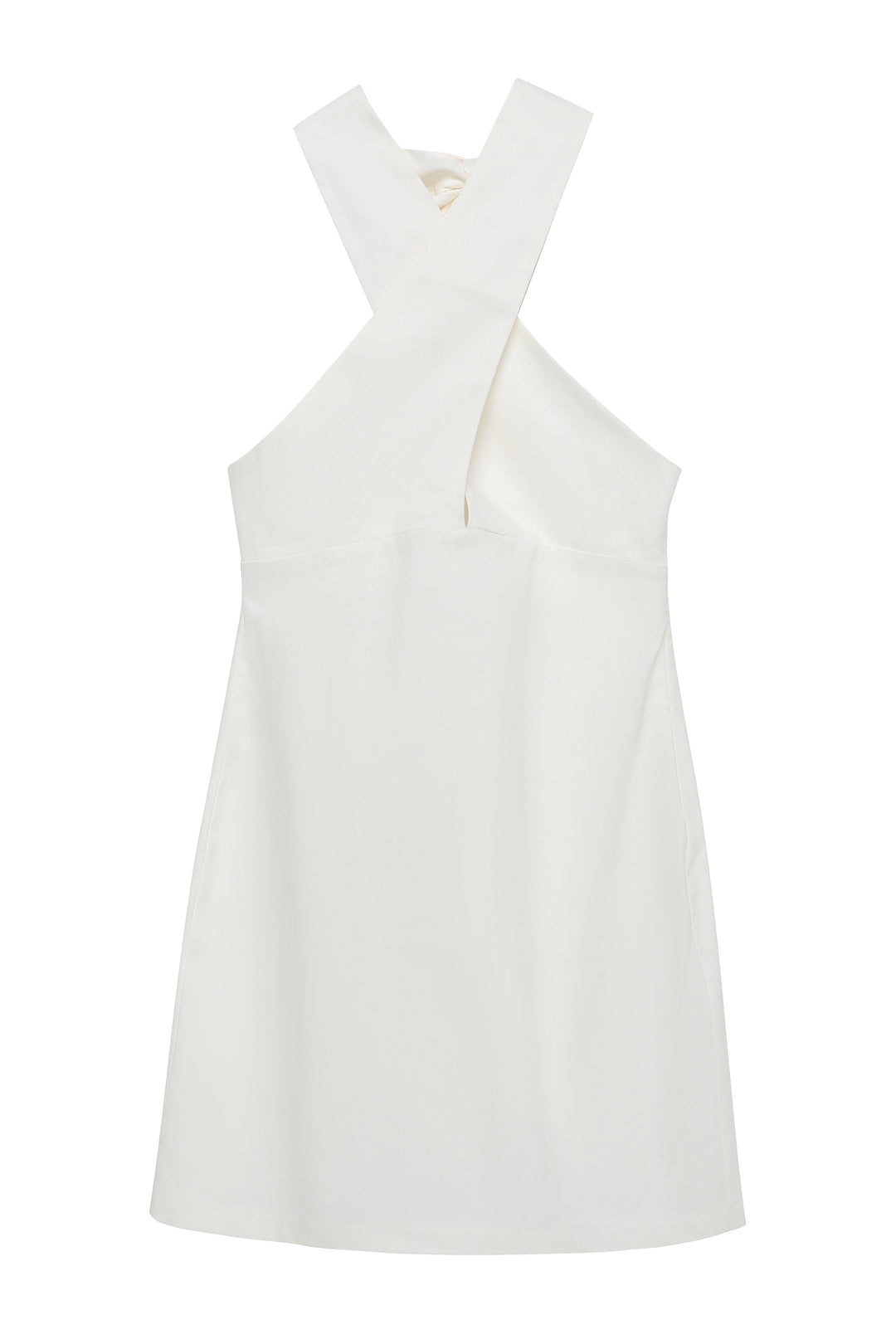 Cross Straps Low Back Mini Dress Ecru