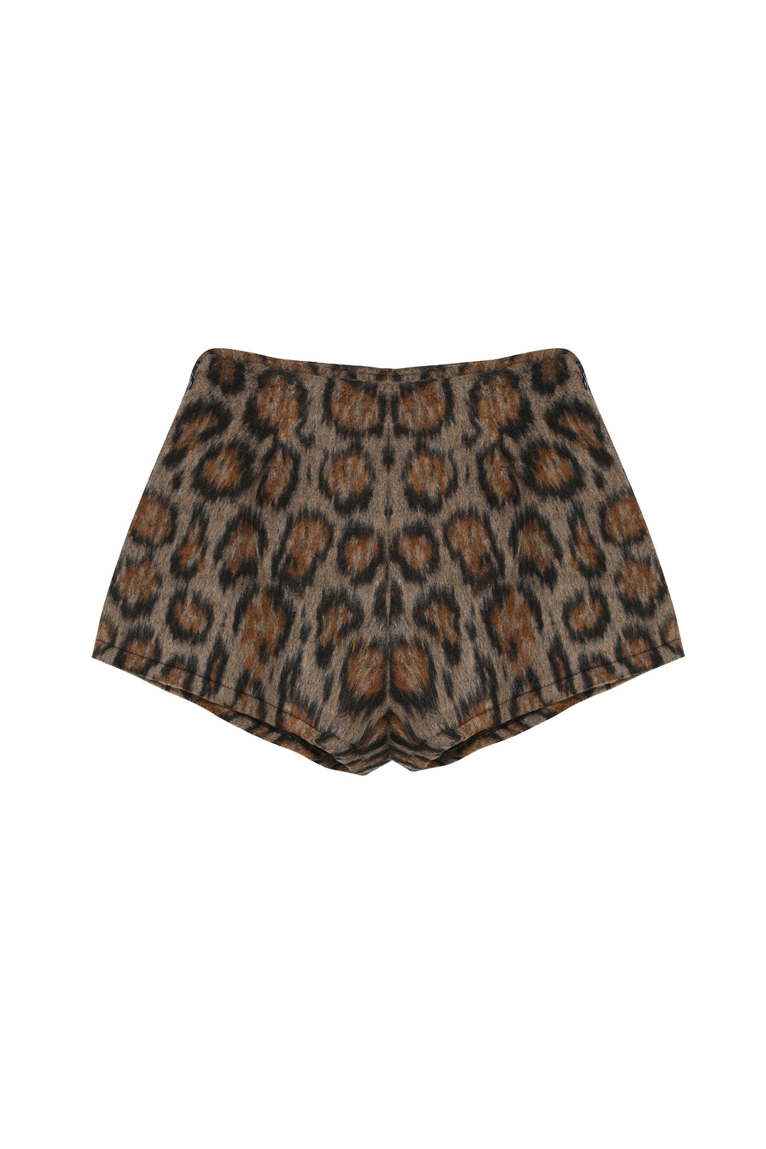 Leopard Patterned Cashew Mini Shorts Brown