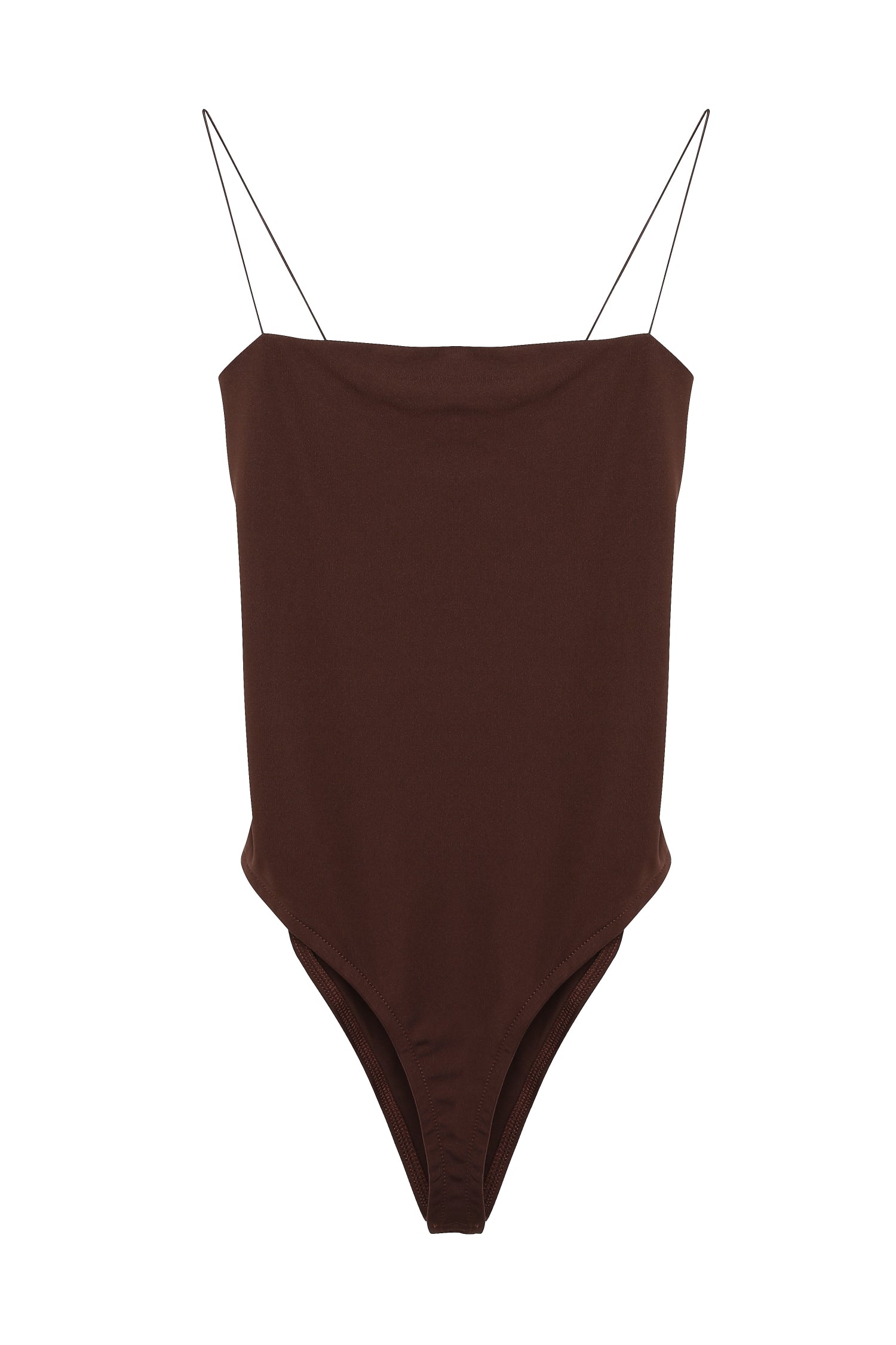 Thin Strap Bodysuit Dark Brown