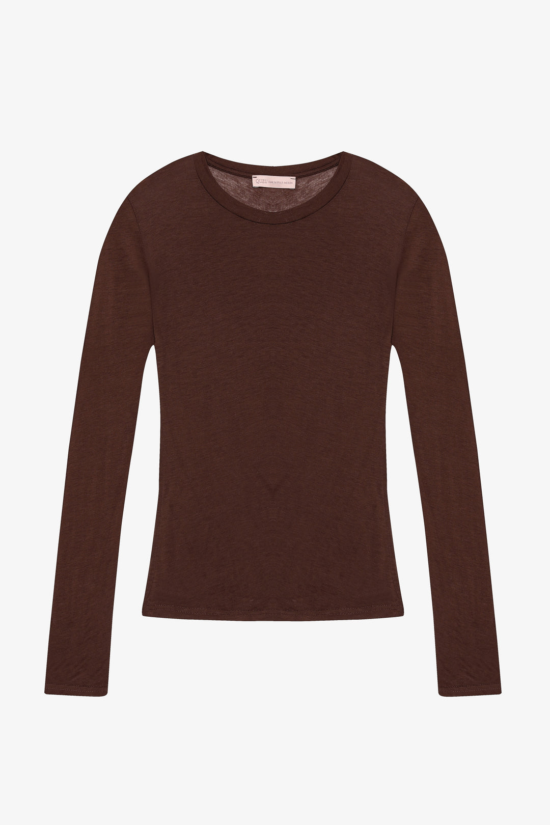 Bisiklet Yaka Basic Bluz Kahverengi