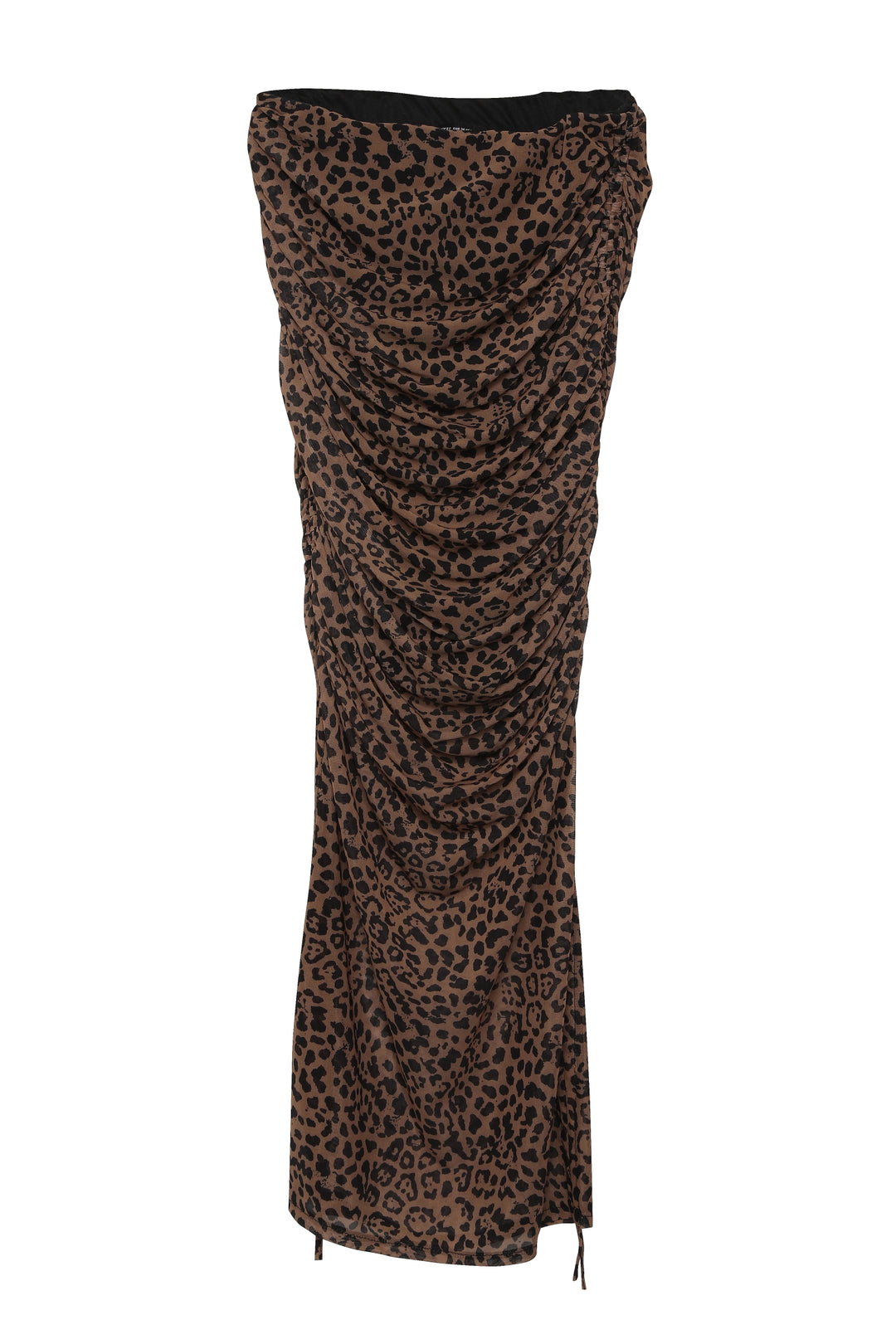 Lepoar Patterned Pleated Skirt Brown