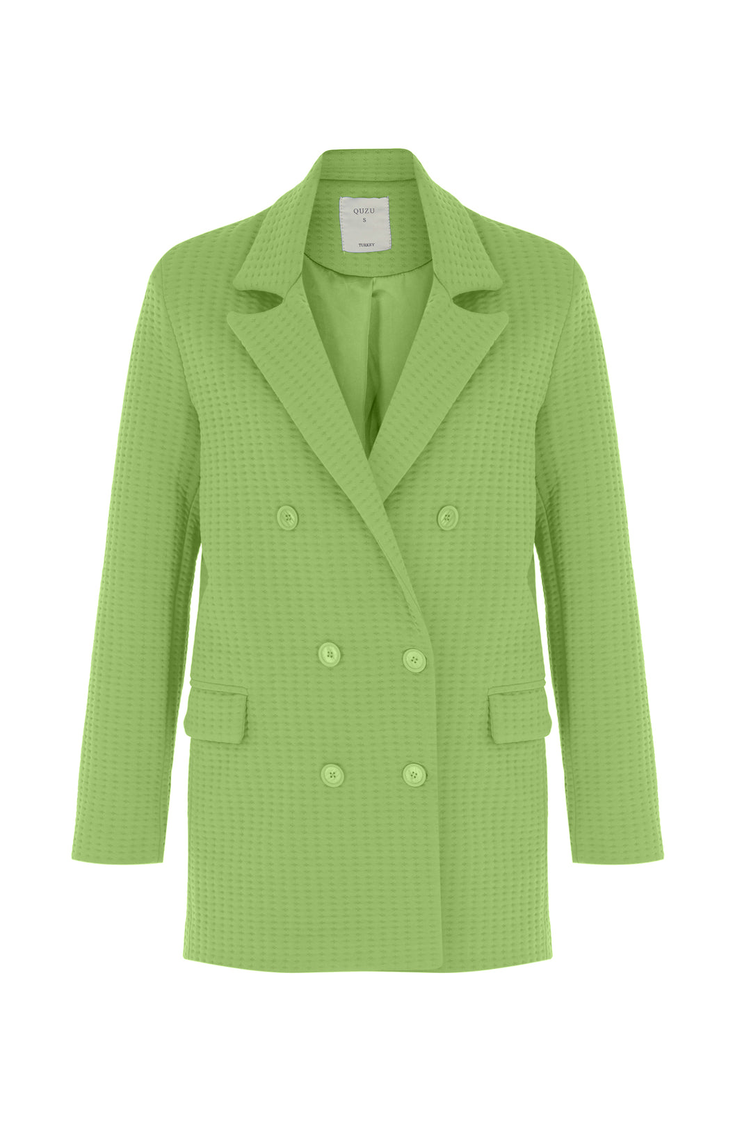 Textured Blazer Jacket Green