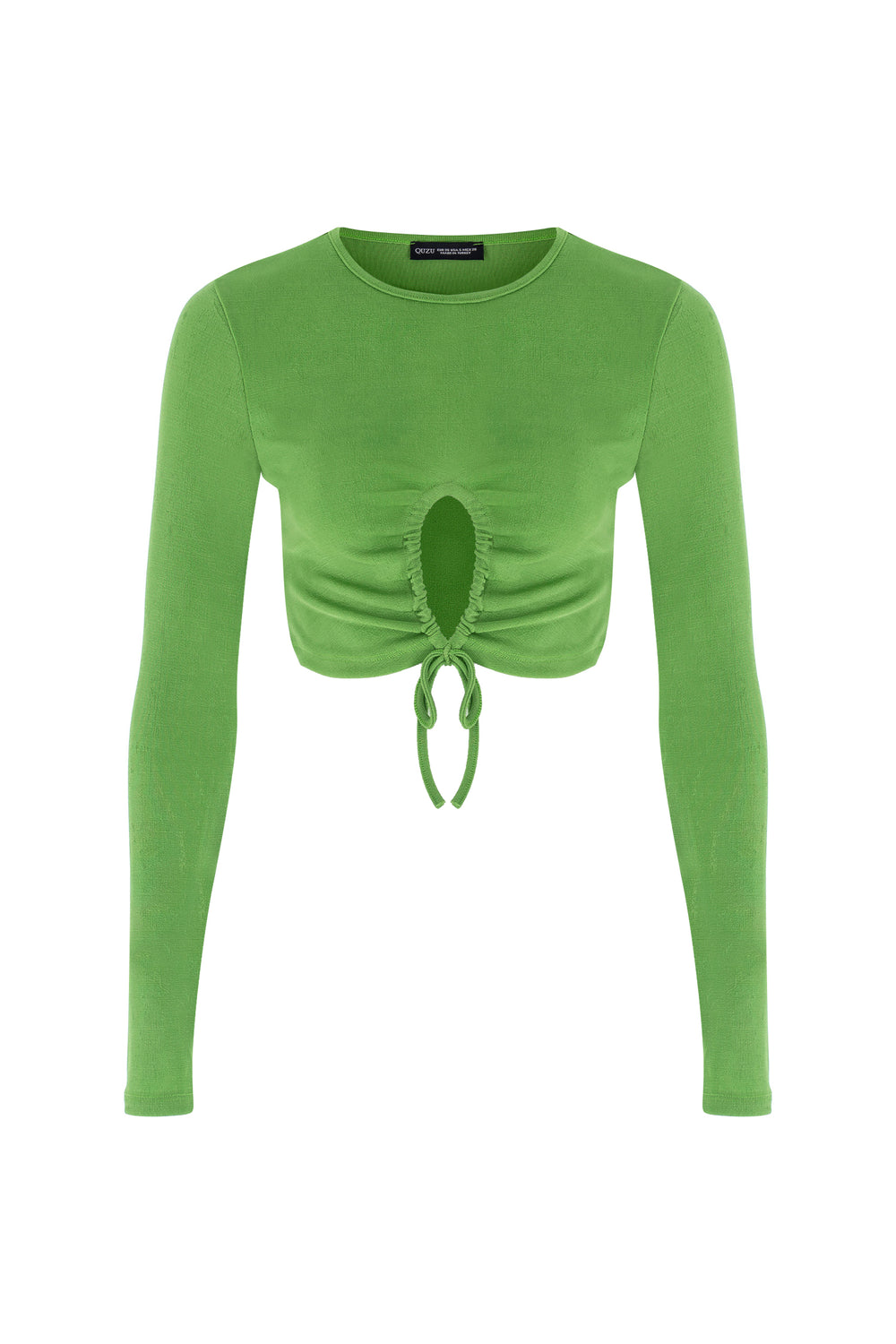 Decollete Detailed Crop Blouse Green