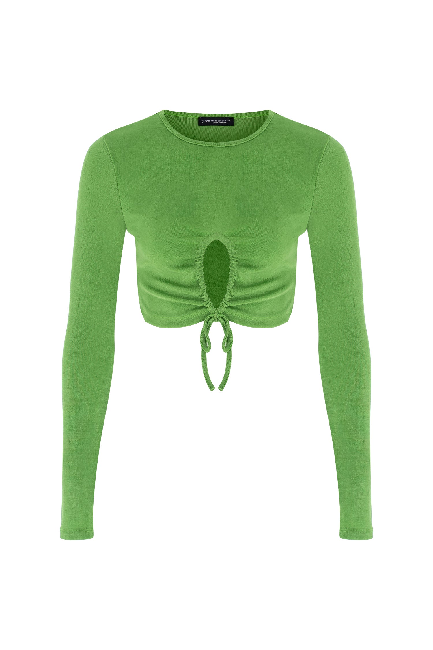 Decollete Detailed Crop Blouse Green