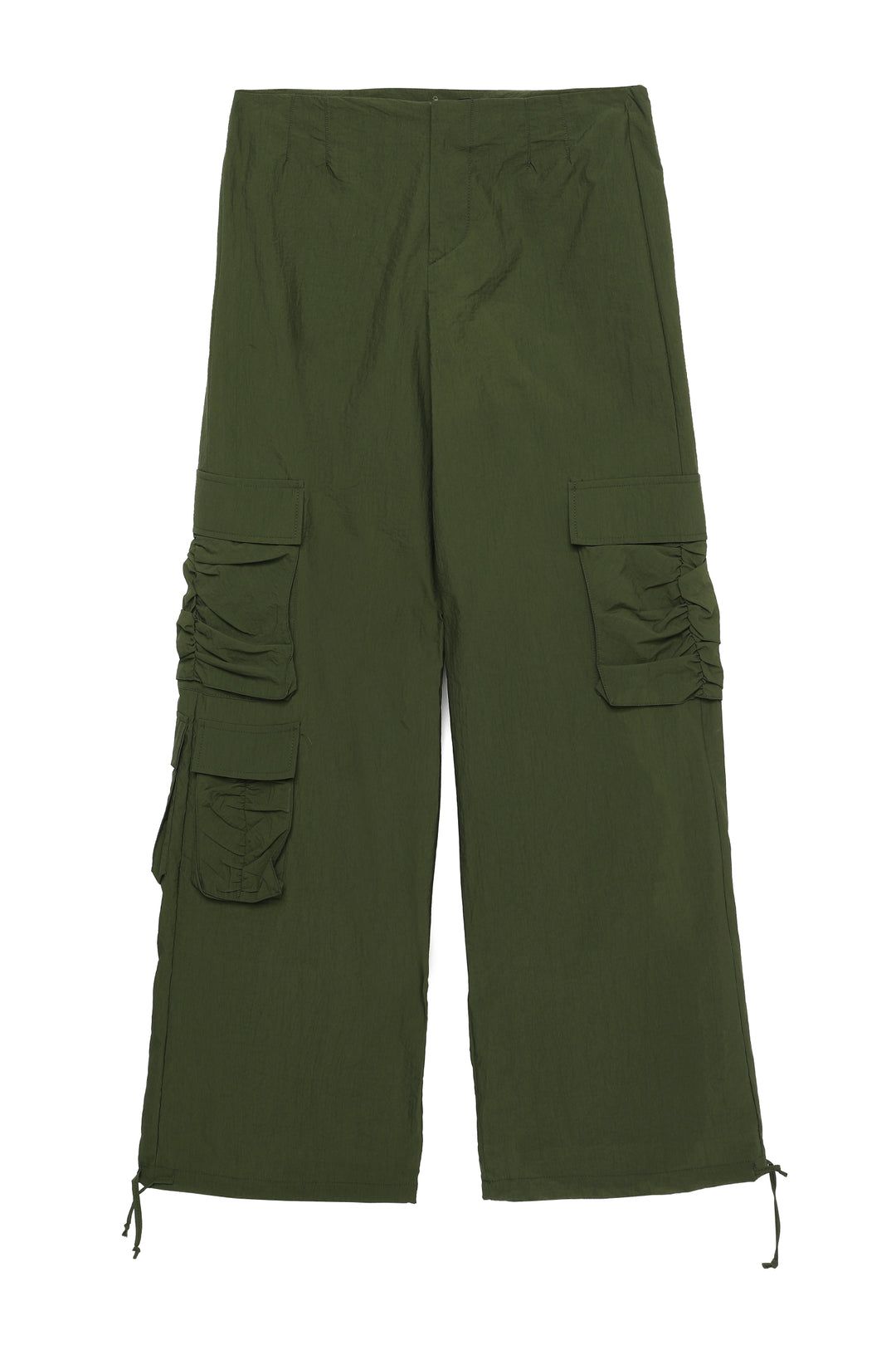 Elastic Parachute Trousers Khaki