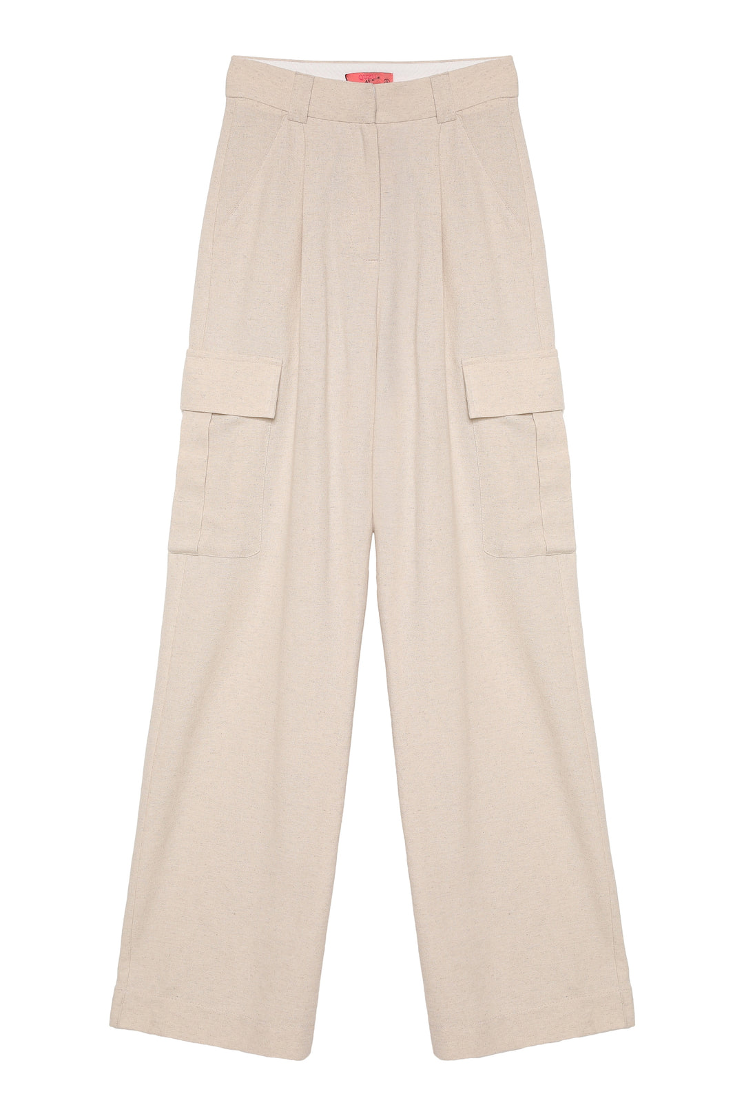 Kargo Cep Detaylı Keten Pantolon Naturel