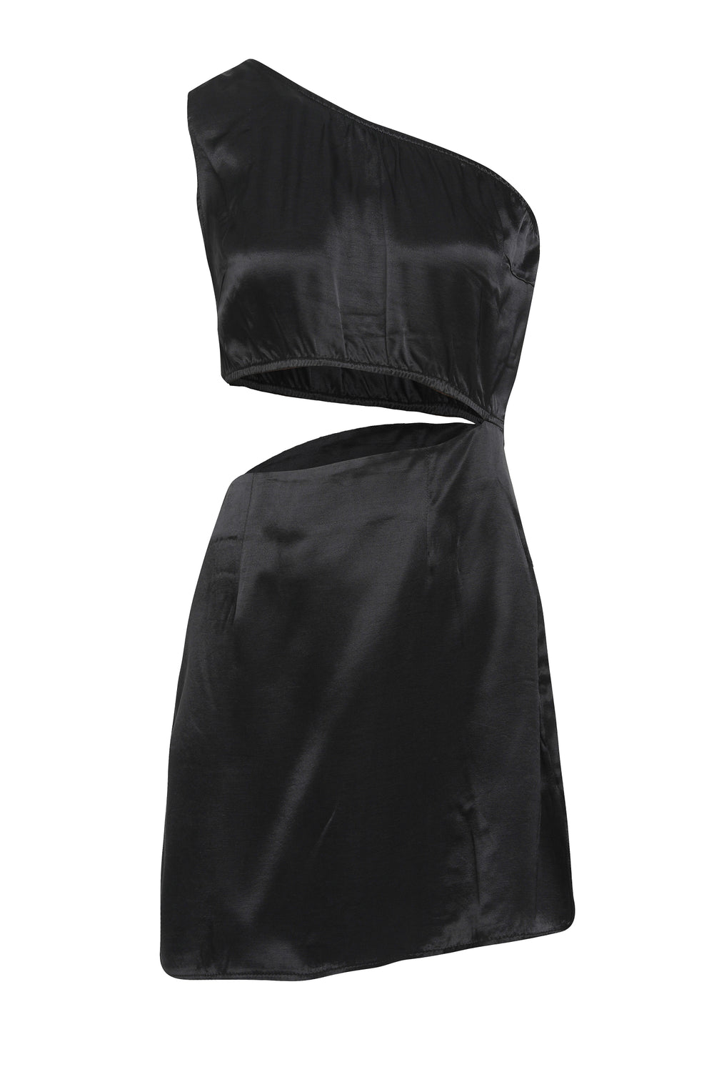 One Shoulder Decollete Dress Black