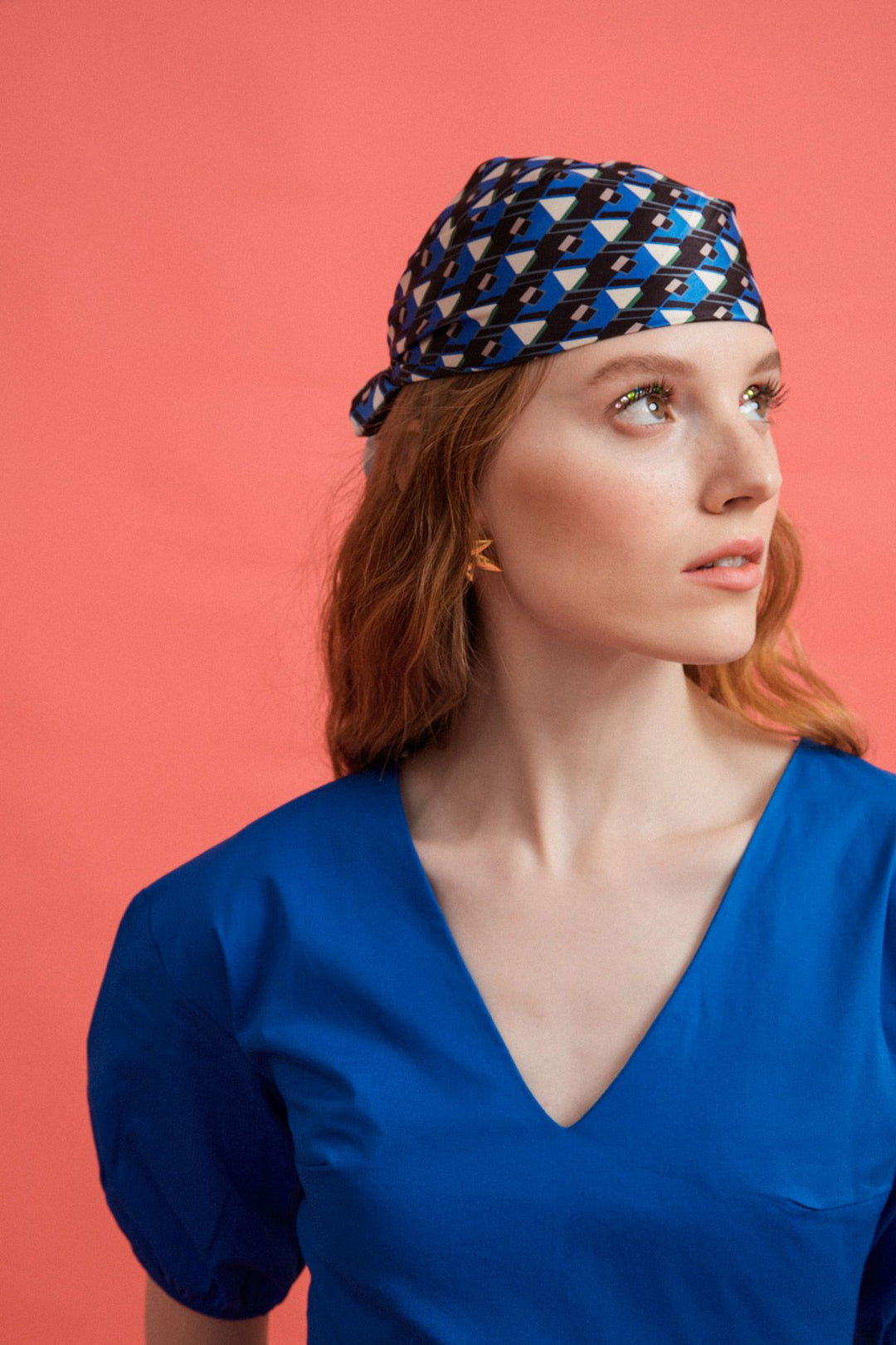 Colorful Patterned Bandana Blue